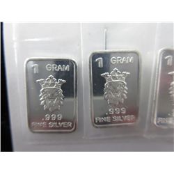 4 x .999 silver Scottsdale Lion bars