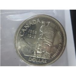 Canadian 1958 Death Totem dollar - 80% silver