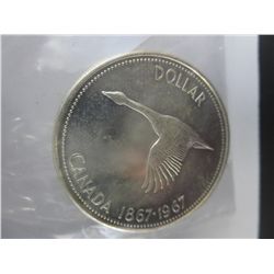 1967 80% silver CDN goose dollar