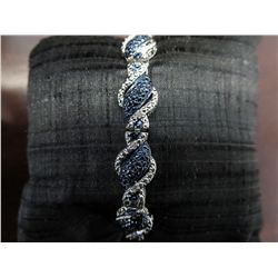 Blue & white diamond 0.25 CT tennis bracelet