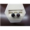 Image 1 : Brand new garnet & diamond stud earrings