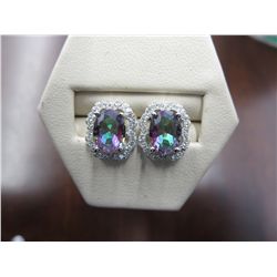 Brand new Mystic Topaz stud earrings