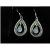 Image 1 : Custom made blue moonstone French hook earrings