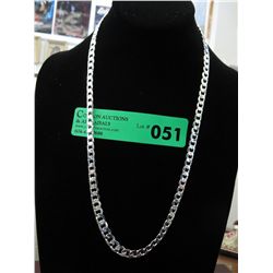 Man's new silver clad Italian link necklace