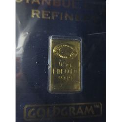 Turkish Government Mint 0.5 gram .9999 gold bar