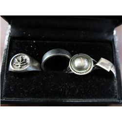 4 Antique sterling silver estate rings