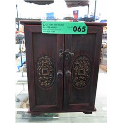 Double door wood & metal curio box