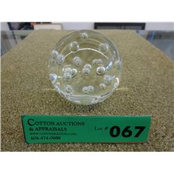 Clear glass paperweight