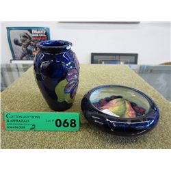 As is Moorcroft vase & bowl - as is