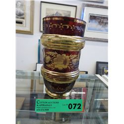 Vintage etched glass vase