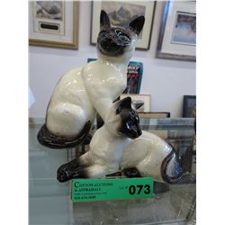 Pair of vintage Beswick blue eyed Cats