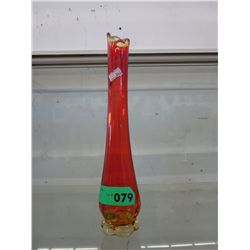 1970's orange/clear vase