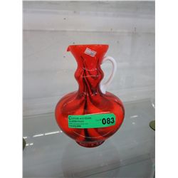 Vintage orange glass jug - 10" x 8"