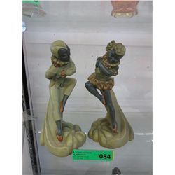 Pair of vintage hand painted ballet figurines