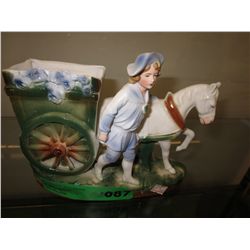 Glazed Bisque Vase - 2" x 6" x 8"