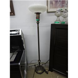 Vintage floor lamp w/ opalescent shade