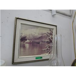 Vintage photographic print of a boat