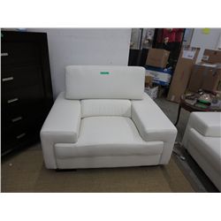 NEW - 3 Piece White Leather living room suite