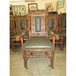 14 Antique hand carved dining chairs- circa 1780