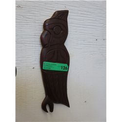 Carved "Owl" wall plaque by Laurence Andrew