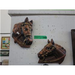 2 Vintage chalk ware wall plaques