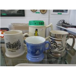 4 Ceramic tankards - includes Planters Peanut