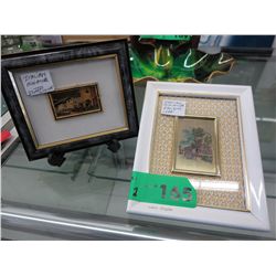 2 Italian 23 KT gold leaf miniatures