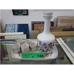 Hand painted Hungarian liqueur set