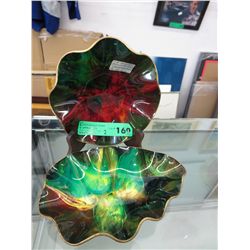 2 Vintage Seetusee art glass dishes