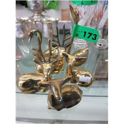 6 Brass animal figurines