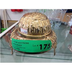 Vintage brass covered serving dish