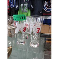 6 Vintage Golf themed beer glasses