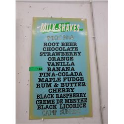 Tin milkshake sign