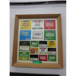 Vintage Vinegar advertising labels - framed