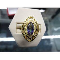 Gold clad Mystic Topaz & Diamond ring