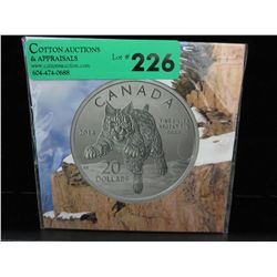 2014 Canada silver $20.00 coin, Bobcat design