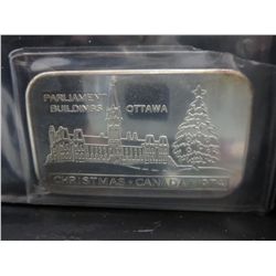 Silver bar, 1 oz. of 0.999 silver