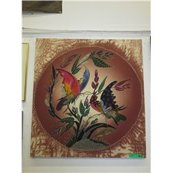 Fabric art picture of butterflies