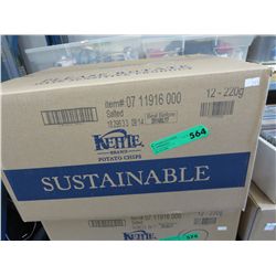 Case of Kettle Brand salted potato chips