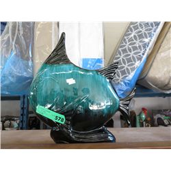 Large Blue Mountain Pottery fish vase