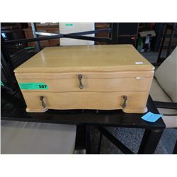 Large wood silverware chest
