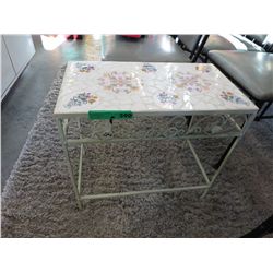 Vintage tile top metal table