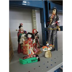 6 Oriental dolls