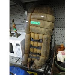 Vintage Vaughn leather goalie pads