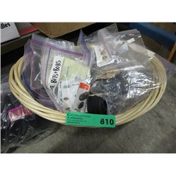 Basket of sewing notions & trim