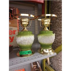 2 Glass base electric lamps