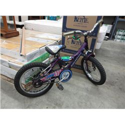 Children's purple bicycle