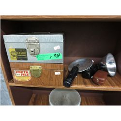 Vintage camera equipment & file boxes