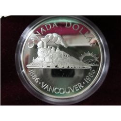 1986 CDN dollar coin - Train motif