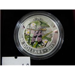 2013 CDN $10 silver coin - 12 spotted skimmer